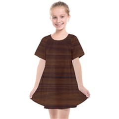 Dark Brown Wood Texture, Cherry Wood Texture, Wooden Kids  Smock Dress by nateshop