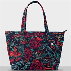 Vintage Flash Tattoos Designs Seamless Pattern Back Pocket Shoulder Bag  by Bedest