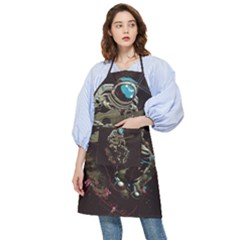 Astronaut Playing Guitar Parody Pocket Apron by Cemarart