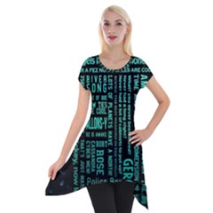 Tardis Doctor Who Technology Number Communication Short Sleeve Side Drop Tunic by Cemarart