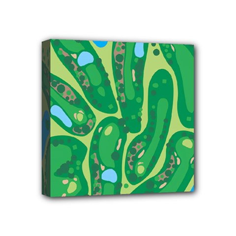 Golf Course Par Golf Course Green Mini Canvas 4  X 4  (stretched) by Cemarart