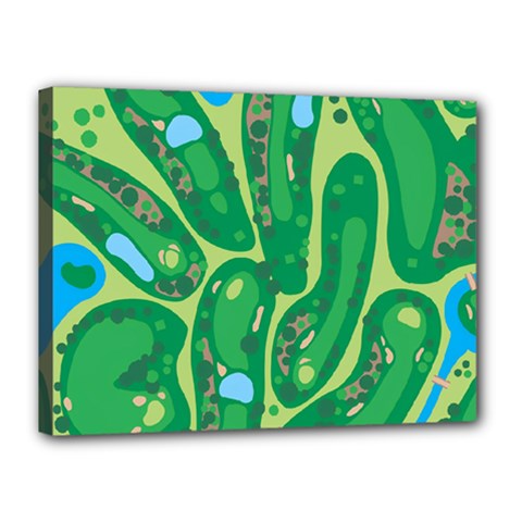 Golf Course Par Golf Course Green Canvas 16  X 12  (stretched) by Cemarart