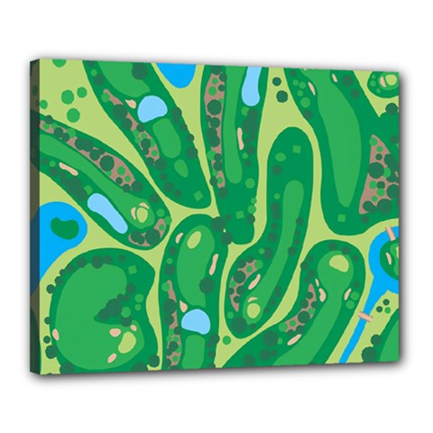 Golf Course Par Golf Course Green Canvas 20  X 16  (stretched) by Cemarart