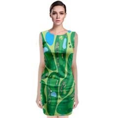 Golf Course Par Golf Course Green Sleeveless Velvet Midi Dress by Cemarart