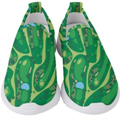 Golf Course Par Golf Course Green Kids  Slip On Sneakers by Cemarart