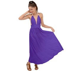 Ultra Violet Purple Backless Maxi Beach Dress by bruzer