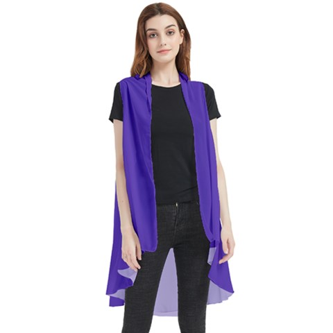 Ultra Violet Purple Sleeveless Chiffon Waistcoat Shirt by bruzer