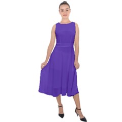 Ultra Violet Purple Midi Tie-back Chiffon Dress by bruzer