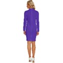 Ultra Violet Purple Long Sleeve Shirt Collar Bodycon Dress View4