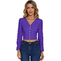 Ultra Violet Purple Long Sleeve V-Neck Top View1