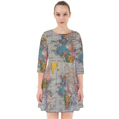 Circular Concentric Radial Symmetry Abstract Smock Dress by Proyonanggan