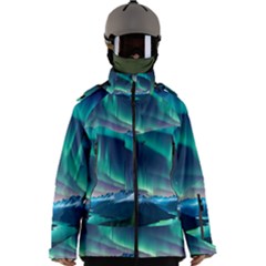 Geometric Pattern Design White Men s Zip Ski And Snowboard Waterproof Breathable Jacket by Ndabl3x