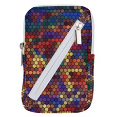 Zig Zag Pattern Geometric Design Belt Pouch Bag (small) by Ndabl3x