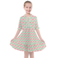 Mosaic Hexagon Honeycomb Kids  All Frills Chiffon Dress by Ndabl3x