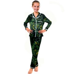 Banana Leaves Kids  Satin Long Sleeve Pajamas Set by goljakoff