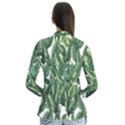 Green banana leaves Drape Collar Cardigan View2