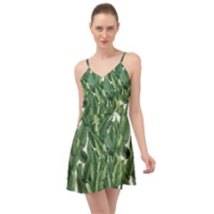 Green Banana Leaves Summer Time Chiffon Dress by goljakoff