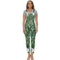 Green banana leaves Women s Pinafore Overalls Jumpsuit View1