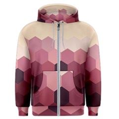 Hexagon Valentine Valentines Men s Zipper Hoodie by Grandong