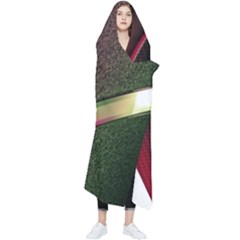 Texture Abstract Curve  Pattern Red Wearable Blanket by Proyonanggan