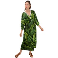 Green Leaves Grecian Style  Maxi Dress by goljakoff