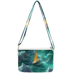 Dolphin Swimming Sea Ocean Double Gusset Crossbody Bag by Cemarart