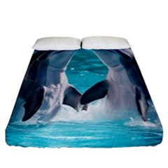 Dolphins Sea Ocean Fitted Sheet (california King Size) by Cemarart