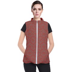 Hexagon Motif Geometric Tribal Style Pattern Women s Puffer Vest by dflcprintsclothing