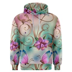 Love Amour Butterfly Colors Flowers Text Men s Overhead Hoodie by Grandong