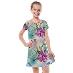 Love Amour Butterfly Colors Flowers Text Kids  Cross Web Dress by Grandong