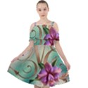 Love Amour Butterfly Colors Flowers Text Cut Out Shoulders Chiffon Dress View1