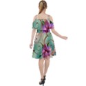 Love Amour Butterfly Colors Flowers Text Cut Out Shoulders Chiffon Dress View2