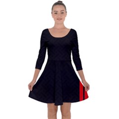 Abstract Black & Red, Backgrounds, Lines Quarter Sleeve Skater Dress by nateshop