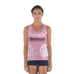 Elements Scribble Wiggly Lines Sport Tank Top  by Cemarart