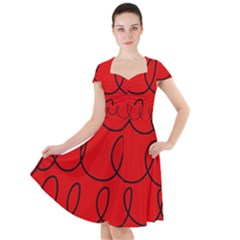 Red Background Wallpaper Cap Sleeve Midi Dress by Cemarart