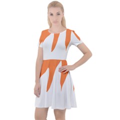 Orange Background Halloween Cap Sleeve Velour Dress  by Cemarart