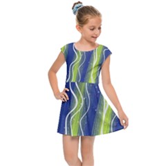 Texture Multicolour Gradient Grunge Kids  Cap Sleeve Dress by Cemarart