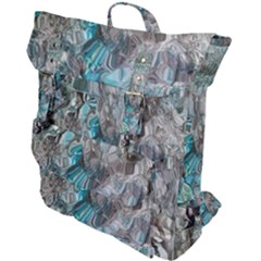 Mono Turquoise Blend Buckle Up Backpack by kaleidomarblingart