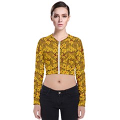 Blooming Flowers Of Lotus Paradise Long Sleeve Zip Up Bomber Jacket by pepitasart