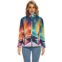 Starry Night Wanderlust: A Whimsical Adventure Women s Puffer Bubble Jacket Coat by stine1