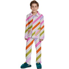 Lines Geometric Background Kids  Long Sleeve Velvet Pajamas Set by Maspions