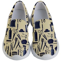 Elegant Hairdresser Pattern Cream Kids Lightweight Slip Ons by TetiBright