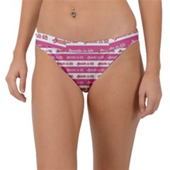 Breathe In Life, Breathe Out Love Text Motif Pattern Band Bikini Bottoms by dflcprintsclothing