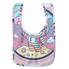 Boy Astronaut Cotton Candy Childhood Fantasy Tale Literature Planet Universe Kawaii Nature Cute Clou Baby Bib by Maspions