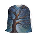 Tree Branches Mystical Moon Expressionist Oil Painting Acrylic Painting Abstract Nature Moonlight Ni Drawstring Pouch (2XL) View1