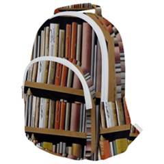 Book Nook Books Bookshelves Comfortable Cozy Literature Library Study Reading Reader Reading Nook Ro Rounded Multi Pocket Backpack by Maspions