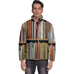 Book Nook Books Bookshelves Comfortable Cozy Literature Library Study Reading Reader Reading Nook Ro Men s Puffer Bubble Jacket Coat by Maspions