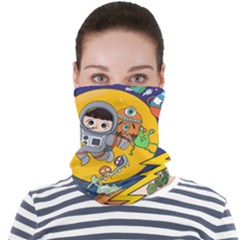 Astronaut Moon Monsters Spaceship Universe Space Cosmos Face Seamless Bandana (adult) by Maspions