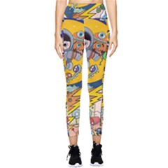 Astronaut Moon Monsters Spaceship Universe Space Cosmos Pocket Leggings  by Maspions