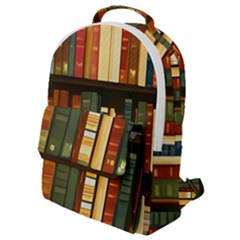 Books Bookshelves Library Fantasy Apothecary Book Nook Literature Study Flap Pocket Backpack (small) by Grandong